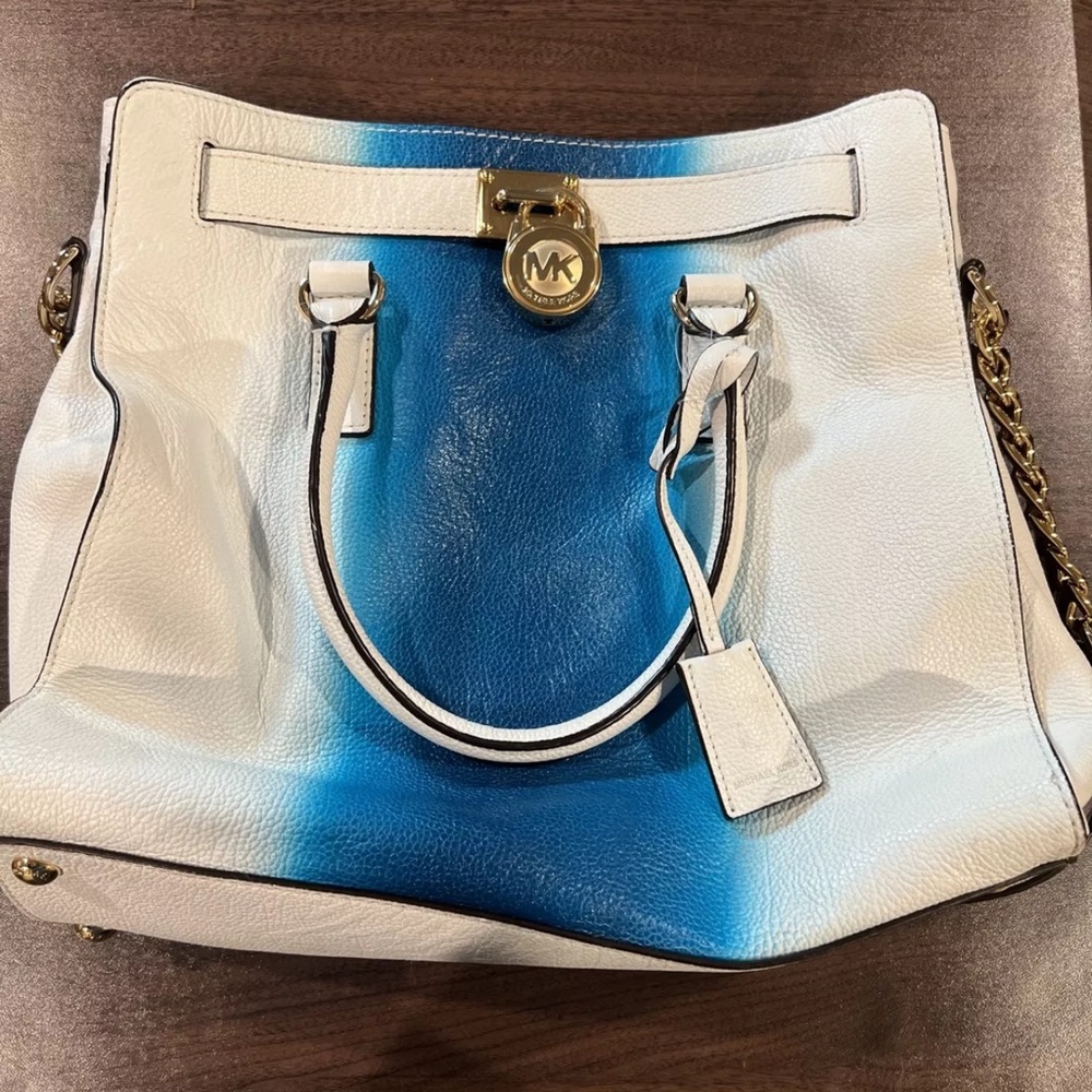 NWOT EUC Michael Kors White And Blue Ombré Hamilton